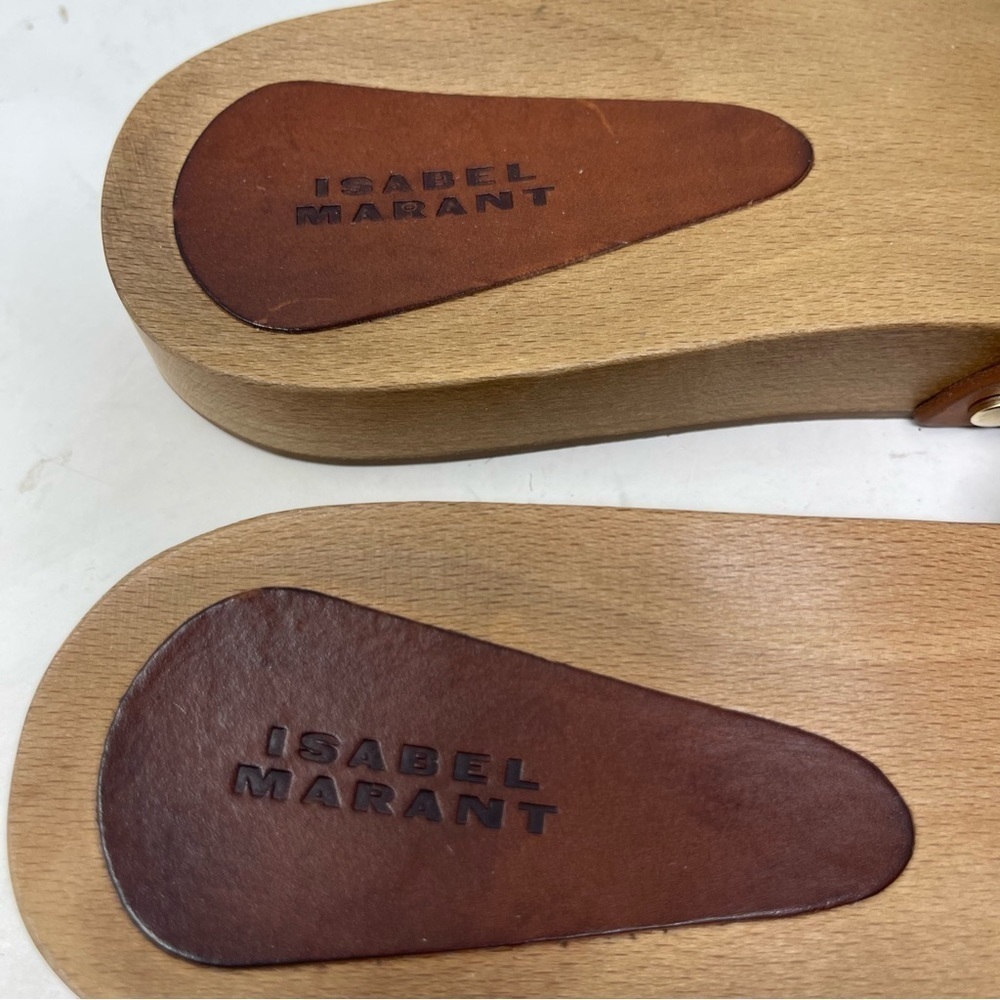 ISABEL MARANT Jaso embellished leather wooden slides sz 36 US 5 - Picture 4 of 12